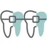 Drawing of teeth with braces
